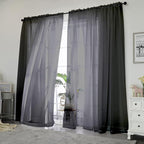 Chyhomenyc Black Sheer Curtains 84 Inch Length 2 Panels Set, Light Filtering - Image 2