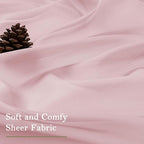 Lecloud Blush Pink Sheer Curtains 63 Inch Length 2 Panels Set, Rod Pockets - Image 6