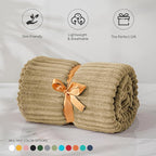 BEDELITE Fleece Throw Blanket for Couch – 3D Ribbed Jacquard Soft and Warm - Image 3