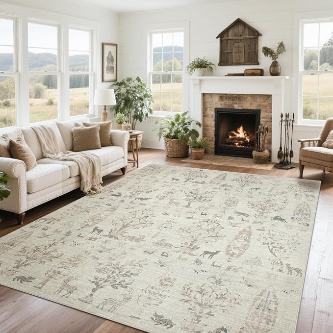 Washable Rugs 8x10 Area Rugs for Living Room, Dining Room- Large Ultra Soft by Srugn