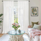BGment White Linen Curtains 96 Inches Long - Image 2