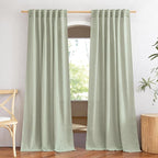 NICETOWN Sage Green Curtains for Living Room, Rod Pocket & Back Tab Natural by NICETOWN