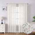Lecloud Leia Texture Semi Sheer Ivory Curtains 84 Inches Long 2 Panels by Lecloud