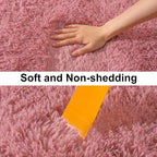 Soft Runner Rugs for Bedroom Hallways, 2x4 Blush Pink Fluffy Shag Throw Area - Image 6