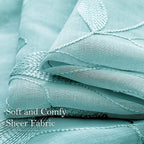 HOMEIDEAS Turquoise Aqua Sheer Curtains 52 X 63 Inches Length 2 Panels - Image 4
