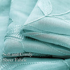 HOMEIDEAS Turquoise Aqua Sheer Curtains 52 X 84 Inches Length 2 Panels - Image 4