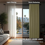 Deconovo Blackout Curtains, Thermal Insulated, W70 x L63 2 Panels, Back Tab - Image 3
