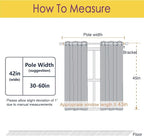 NICETOWN ROM Darkening Curtains 45 inch Length 2 Panels, Thermal Insulated - Image 5