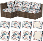 8Pcs Stretch Patio Cushion Covers, Outdoor Couch & Sofa Replacement Slipcovers by VORSHAPE