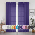 OWENIE Purple Sheer Curtains 63 inch Length 2 Panels Set, Rod Pocket Voile by OWENIE