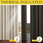 NICETOWN Taupe 100% Blackout Linen Curtains 102 inch Long Burg, Farmhouse Thick - Image 2