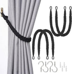NICEEC 4 Pack Natural Cotton Rope Curtain Tiebacks Elegant Boho Style by NICEEC