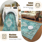 Washable Area Rug 9' x 12' Vintage Traditional Persian Mat - Image 7