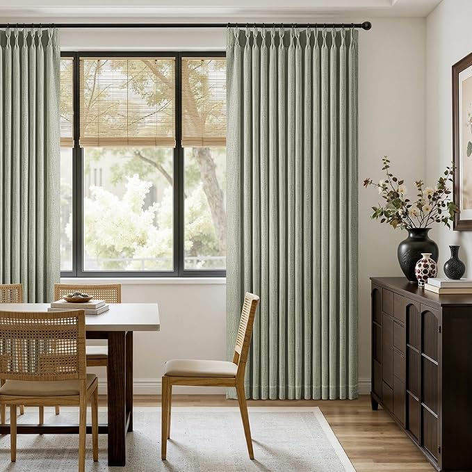 MIULEE Pinch Pleated Thick Linen Curtains 102 Inches Long 2 Panels - Image 5