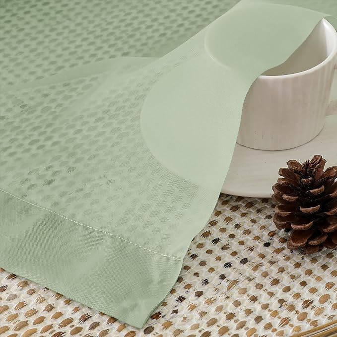 OVZME Light Green Sheer Curtains 54 Inches Long 2 Panels - Image 5