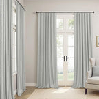 Pitalk 63 Inch Length Curtains for Living Room Black Out 2 Panel Faux Linen - Image 2
