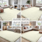 5x7 Area Rugs for Living Room Rug: Soft Fluffy Shag Cream White Rugs for Bedroom - Image 7
