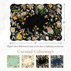 Rugflix Scalloped Floral Rug for Entryway, 2x3 Washable Non-Slip Kitchen Area - Image 2