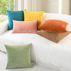 CaliTime Throw Pillow Covers Decorative 24 X 24 Inches Pack of 2 Cozy Chenille - Image 4