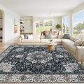 Area Rug 8x10 Washable Rug, Vintage Boho Medallion Rugs Non-Slip Soft Low Pile by VECARF