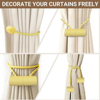 Hion Magnetic Curtain Tiebacks Golden 6 Pack, Curtain Tiebacks Buckles - Image 7
