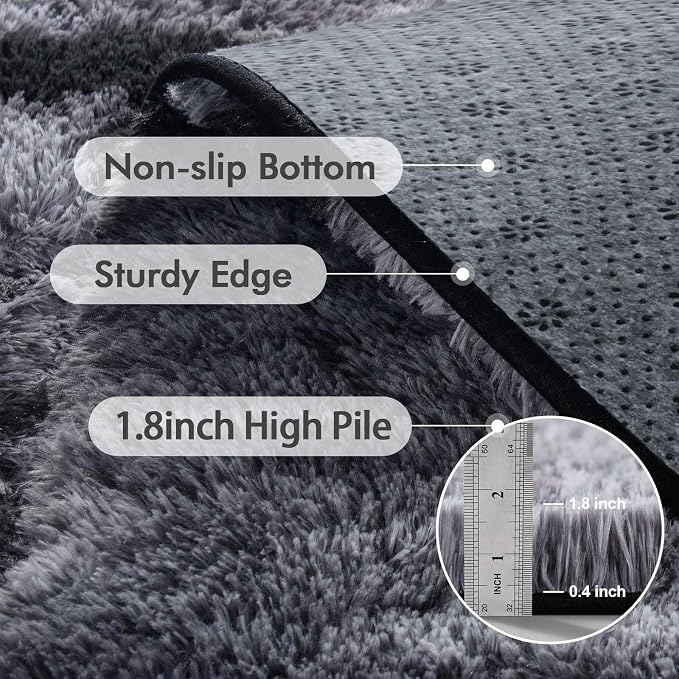 4x6 Ft Shag Rugs for Bedroom Living Room, Tie-Dyed Ultra Soft Fluffy Furry Area - Image 5