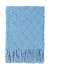 BOURINA Blue Throw Blanket 60x80 Inches Throw Textured Solid Soft Sofa Throw by BOURINA