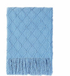 BOURINA Blue Throw Blanket 60x80 Inches Throw Textured Solid Soft Sofa Throw by BOURINA