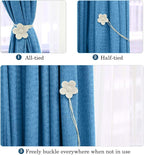 Lewondr Vintage Magnetic Curtain Tieback, 1 Pair Resin Flower Curtain Drapery - Image 2