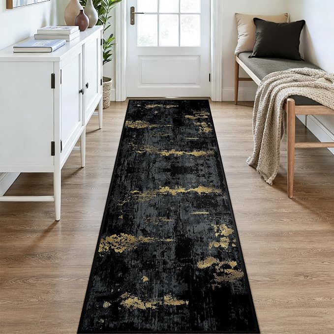 Washable Area Rugs 3x9 Non-Slip Modern Abstract Soft - Image 2