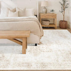 Area Rug 6x9 Washable Rug, Vintage Boho Medallion Rugs Non-Slip Soft Low Pile - Image 2