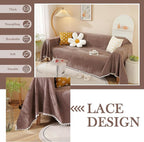 HANDONTIME Brown Sofa Covers Simple Couch Cover - Image 2