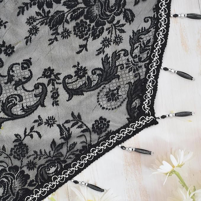 Molaxhome Swag Curtain 51 inch Length Rod Pocket Scalloped Curtain Valance - Image 8