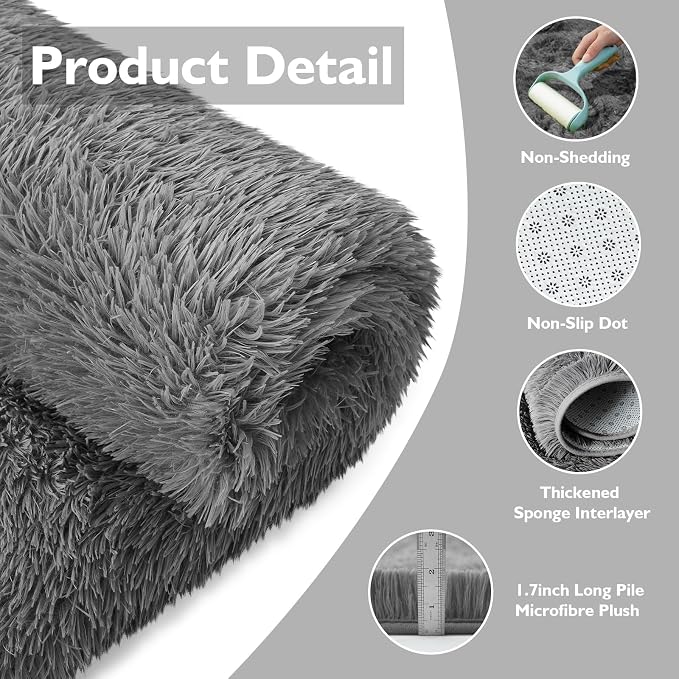 Ultra Soft Fluffy Area Rugs for Bedroom Living Room 10x14, Nursery Rug - Image 3