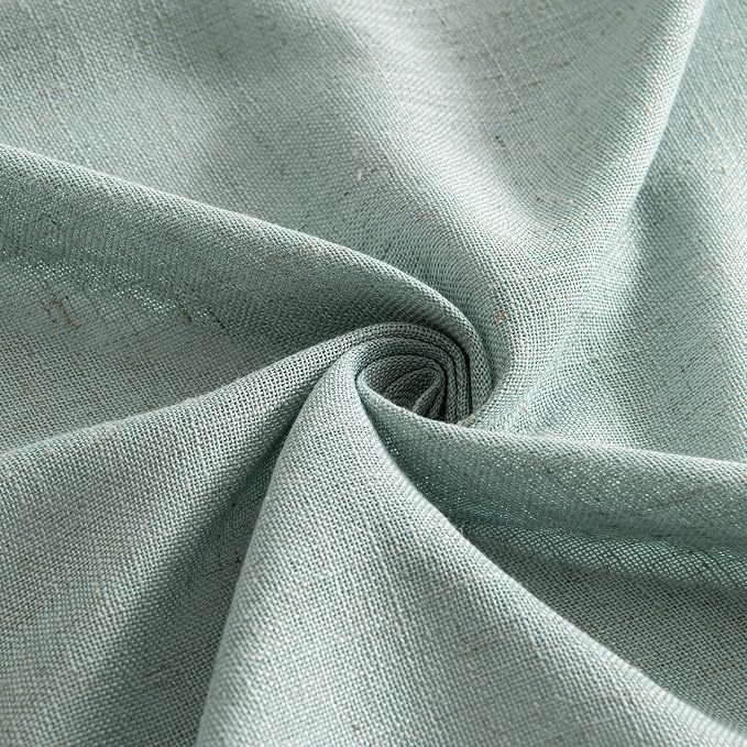 MIULEE Sea Green Linen Curtains 84 Inch Length - Image 8