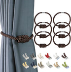 BEL AVENIR Magnetic Curtain Tiebacks, Decorative Drapery Holdbacks Modern Woven by BELAVENIR