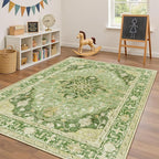 RELEANY Area Rugs 4'x6' Washable Non-Slip, Floral Vintage Distress Print - Image 3
