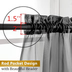 Aiyufeng Black Sheer Curtains for Windows 54 inch Long 2 Panel Set, Rod Pocket - Image 5