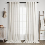 Nanspring Cream Linen Curtains 102 inches Long by Nanspring