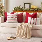 MIULEE Pack of 2 Christmas Pillow Covers 12x20 Inch Red Farmhouse Decorative - Image 5