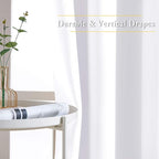 NICETOWN 50% Blackout Pure White Sliding Glass Curtains 2 Panels Set - Image 5