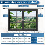 Black Curtain Rods for Windows 66-152Inch Heavy Duty Wrap Around Blackout - Image 9