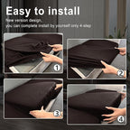 Leather Look Couch Cushion Covers Sofa Seat Slipcovers Sets Couches Furniture - Image 6