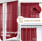 BGment Burgundy Linen Curtains 72 Inches Long - Image 6