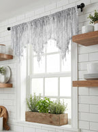 Molaxhome Swag Curtain 51 inch Length Rod Pocket Scalloped Curtain Valance - Image 2