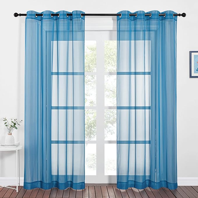 NICETOWN Sheer Curtains for Bedroom Windows 84 inch Length, Grommet Casual by NICETOWN