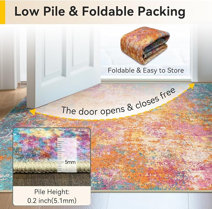 Washable Area Rugs 3'x5' Non-Slip Modern Abstract Soft - Image 7