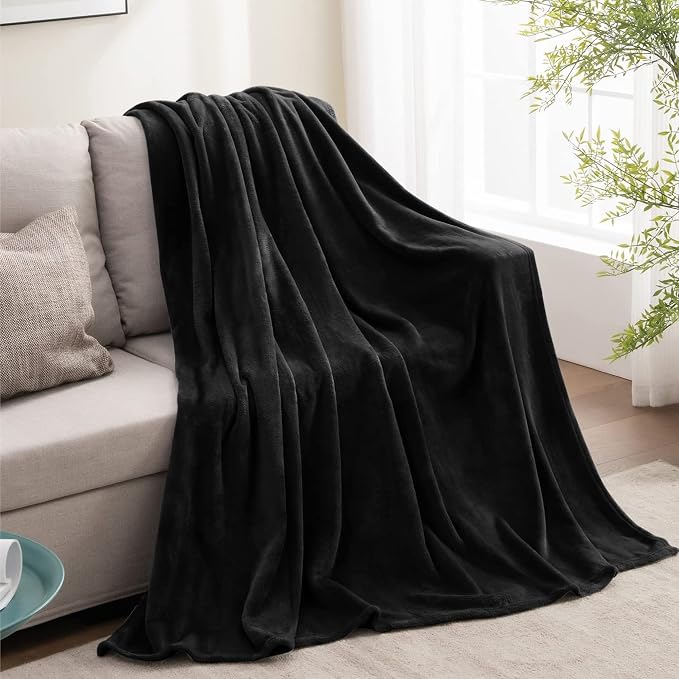 BEDELITE Fleece Blanket Black Throw Blankets - Image 5