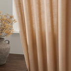 Nanspring Camel Linen Curtains 63 Inches Length 2 Panels Set - Image 3