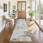 2X8 Washable Runner Rug for Hallway: Soft Neutral Modern Abstract Area Rug by UERMEI